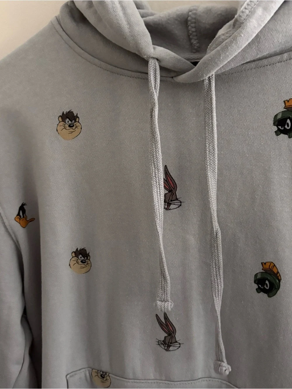 SpaceJam Tune Squad Looney Tunes Pullover Gray Hoodie Sweatshirt Small